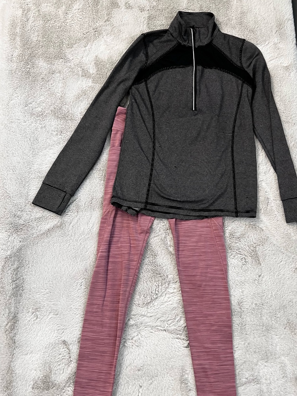 Athleta Girls' Heathered Dusty Rose Leggings and Pullover